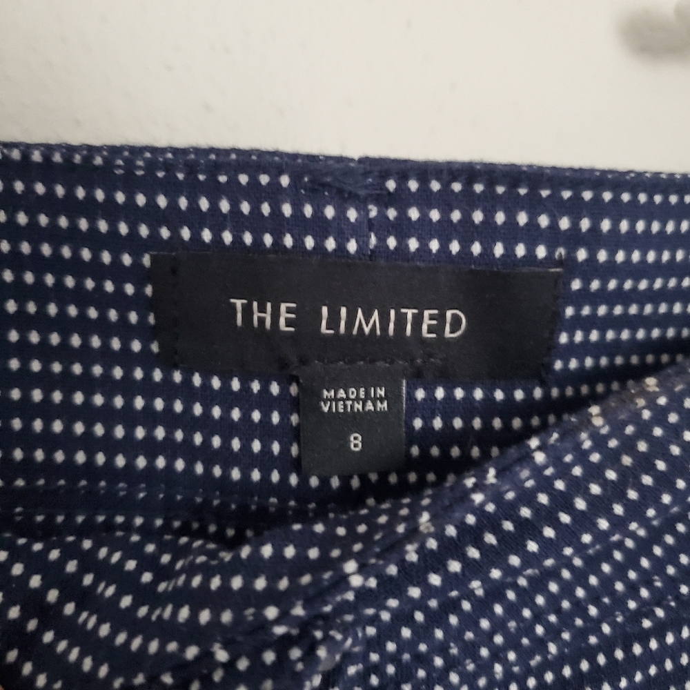 The Limited Size 8 shorts. Navy and white.